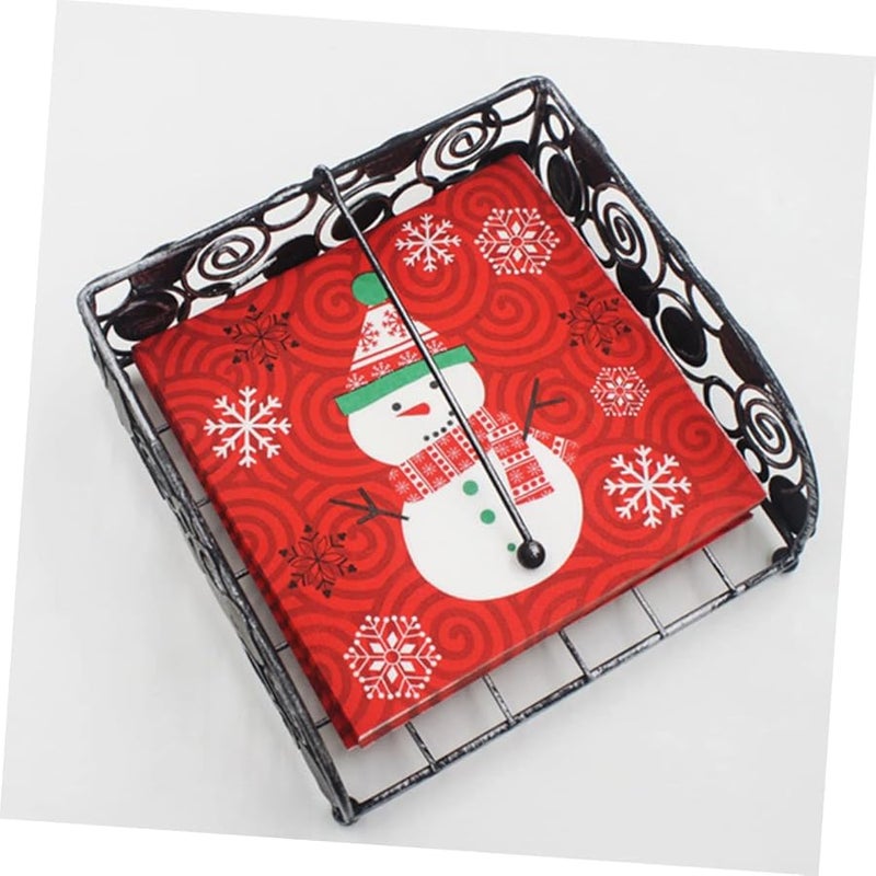 Christmas Snowman Napkins 20 Pack Red Festive Holiday Dinner Party Decorations - Image 3
